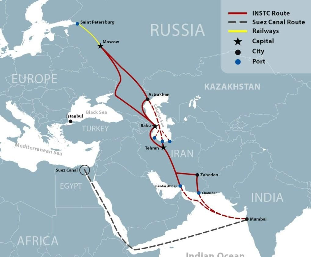 Источник: Avim / Rusya ve İran, 14 Mayıs 2023 tarihinde Uluslararası Kuzey-Güney Ulaştırma Koridoru'nun